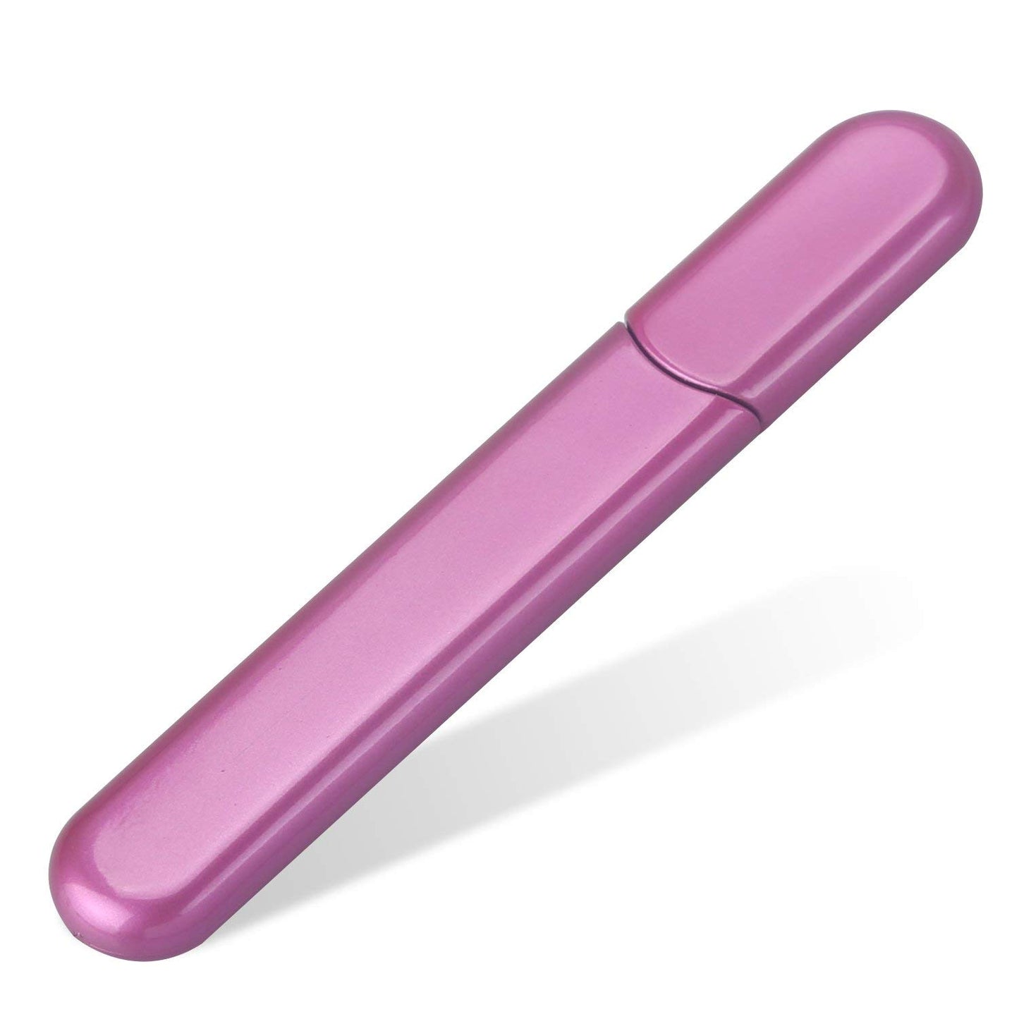 Premium Glass Nail File with Case, Crystal Diamond Salon Best Beauty Nail Buffer for Natural and Acrylic Nails Christmas Gift for Woman and Man,Apricot
