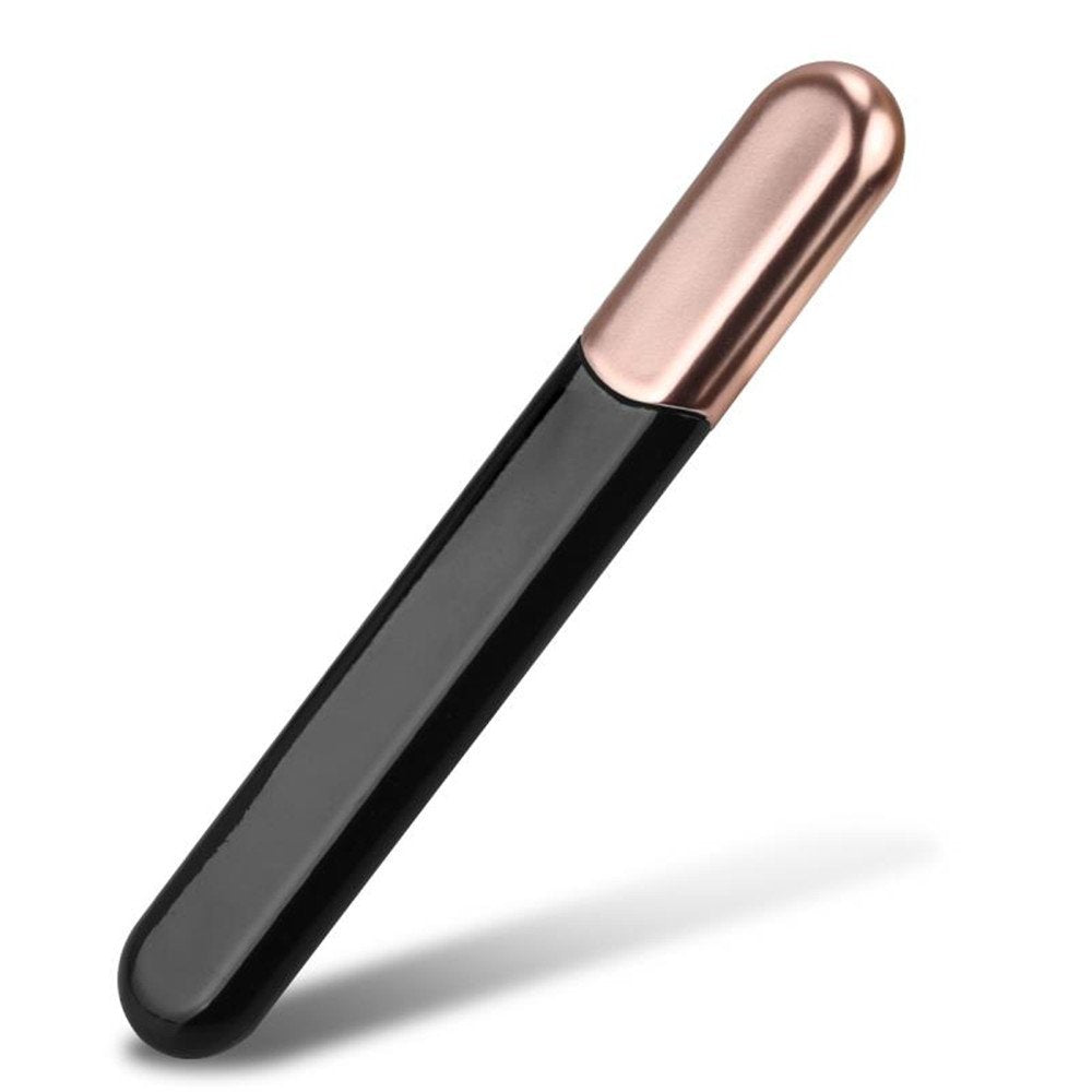 Premium Glass Nail File with Case, Crystal Diamond Salon Best Beauty Nail Buffer for Natural and Acrylic Nails Christmas Gift for Woman and Man,Apricot