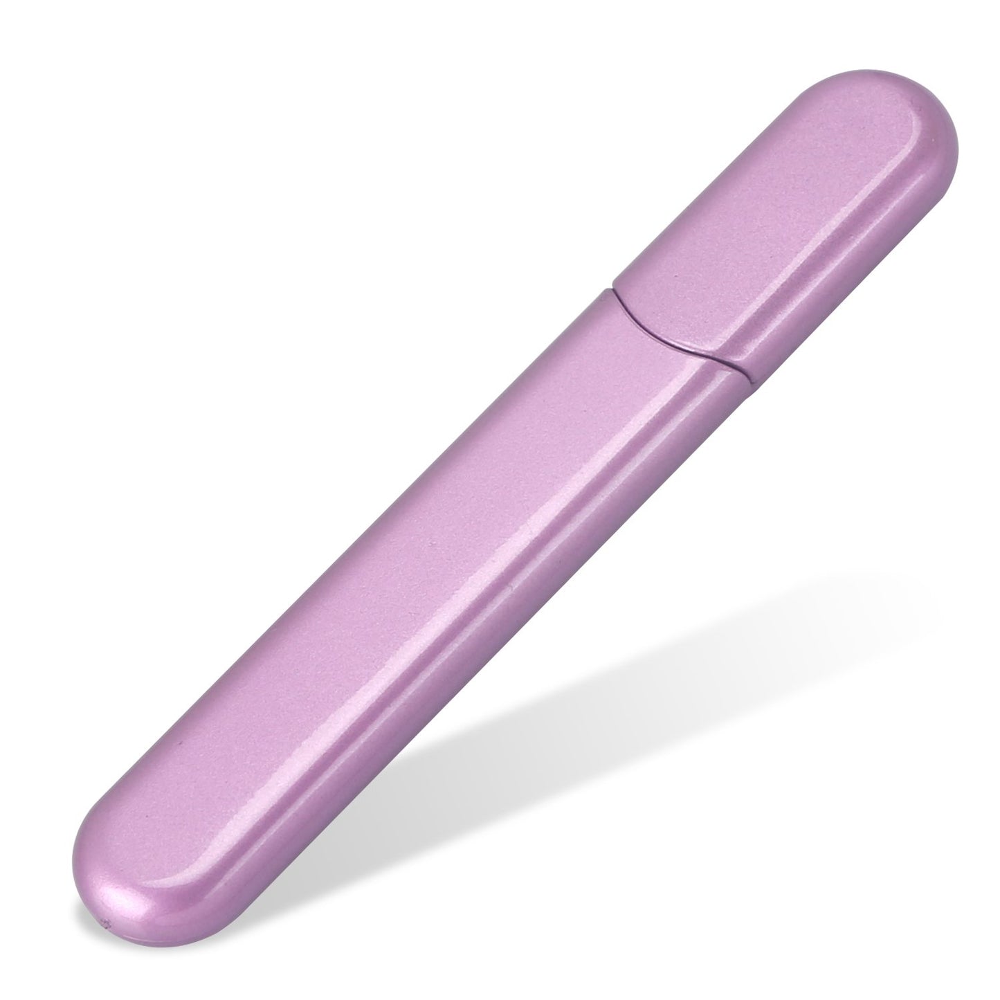 Premium Glass Nail File with Case, Crystal Diamond Salon Best Beauty Nail Buffer for Natural and Acrylic Nails Christmas Gift for Woman and Man,Apricot