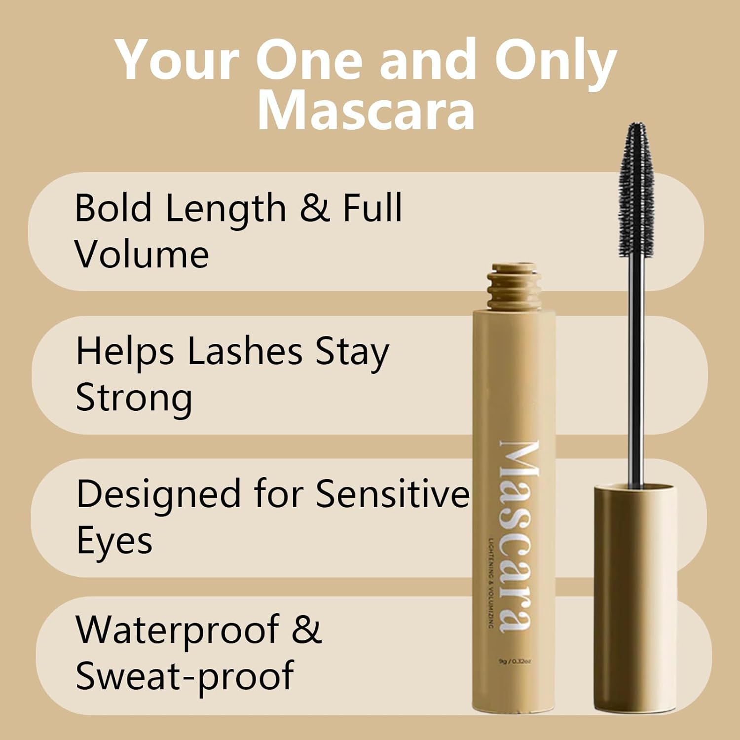 Mascara for Older Women, Eyelash Serum for Older Women 60 Plus, Length Black, Waterproof & Sweatproof Long Lasting Non-smudged, Easy Removal (1pc Black)
