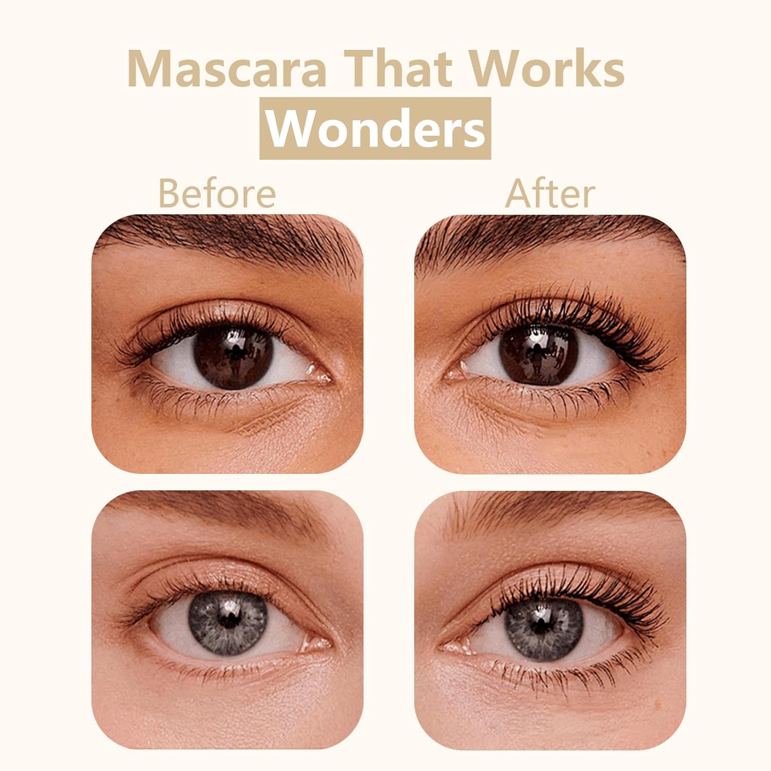 Mascara for Older Women, Eyelash Serum for Older Women 60 Plus, Length Black, Waterproof & Sweatproof Long Lasting Non-smudged, Easy Removal (1pc Black)